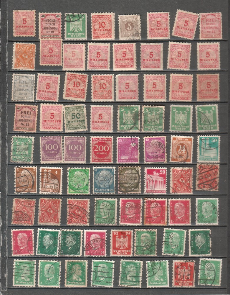 Germany lot of 72 MNH MH used stamps cancels dates Germania inflation etc