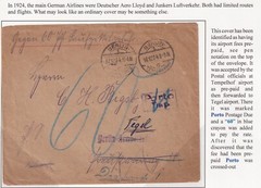 GERMANY AIRMAIL EXHIBIT ITEM UNUSUAL ERRORS IN FRANKING! 1924 COVER RARE!