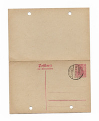 767) German Empire Repubblica di Weimar postcard 1920 with answer card Bingen
