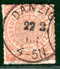 GERMANY (POLAND) Stamp North German Confederation ½gr *DANZIG* 1868 CDS BLACK168