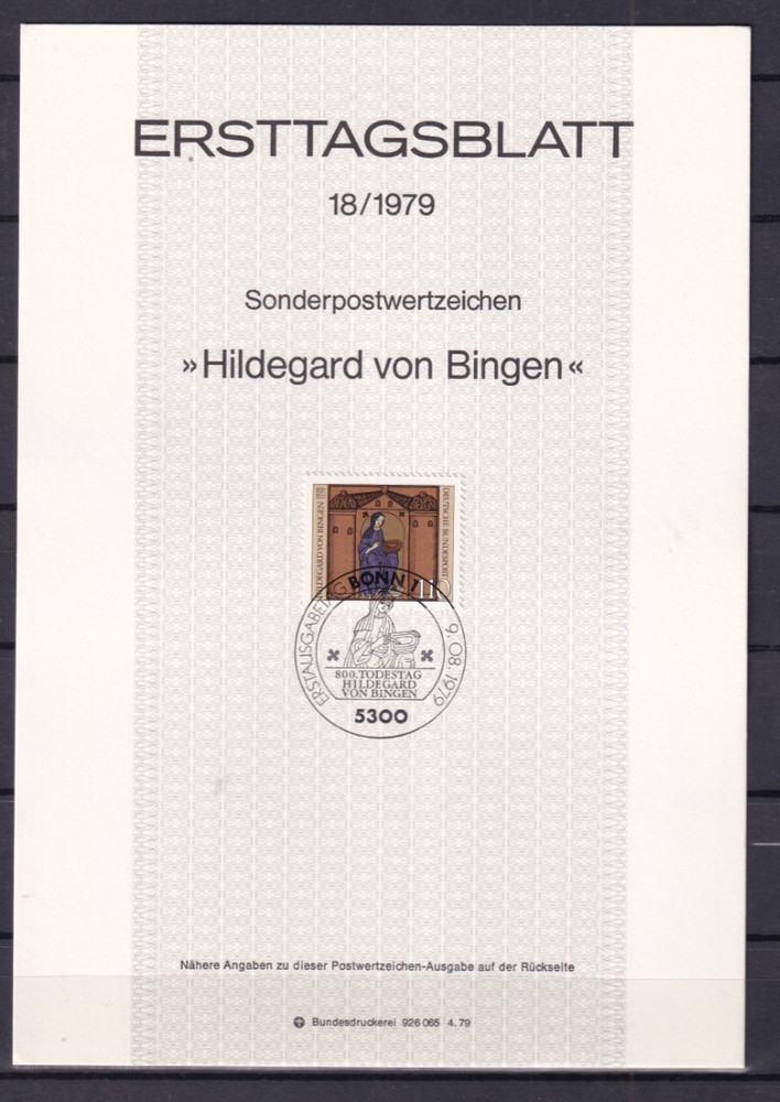 Bundesrepublik ETB 1018 Scott 1298 Hildegard von Bingen