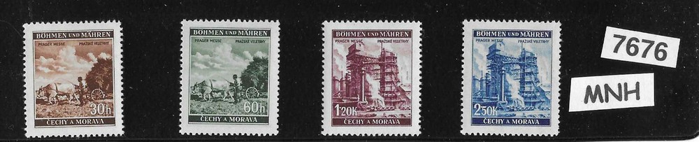 #7676 Complete MNH Stamp set / 1941 Third Reich / Prague Fair / WWII Germany