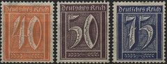 Germany 1921 166,167,170 40,50,75pf numerals, wmk 126 network, mint hinged