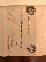1850s Prussia Berlin Folded Letter Concentric Rings Wax Seal Postal History