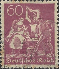 Germany Scott #168 Used VF 60pf 1921-22 Iron Workers Stamp CV 20.00