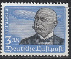Stamp Germany Mi 538-9 Sc C55-6 1934 3rd Reich Airmail Lilienthal Zeppelin MNH