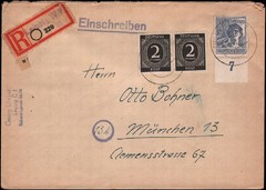 Germany Michel #912, 957 Leipzig, registered, 1947