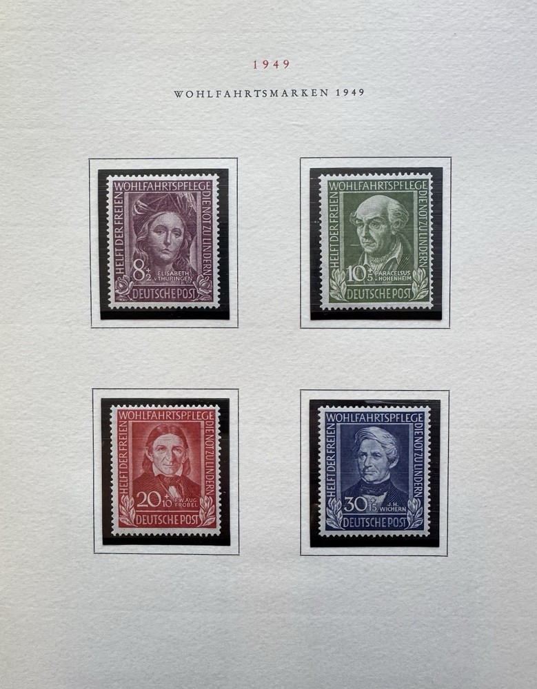 Germany 1949 Stamps +Semi-Postal Celebrities #B310-13 +MNH OG +Authentic +UPU