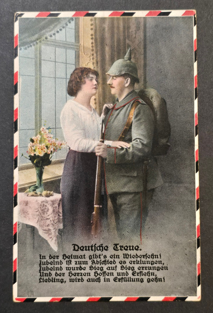 1916 WW1 Imperial German Trench Romance Feldpost Postcard Soldier Sweetheart