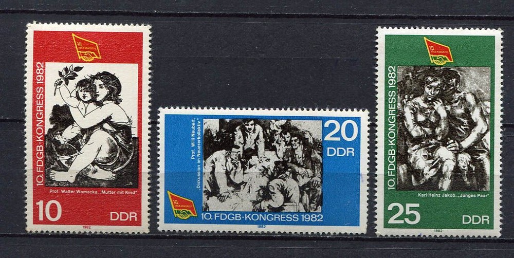 Germany – DDR : German Trade Unions set from 1982 – mint
