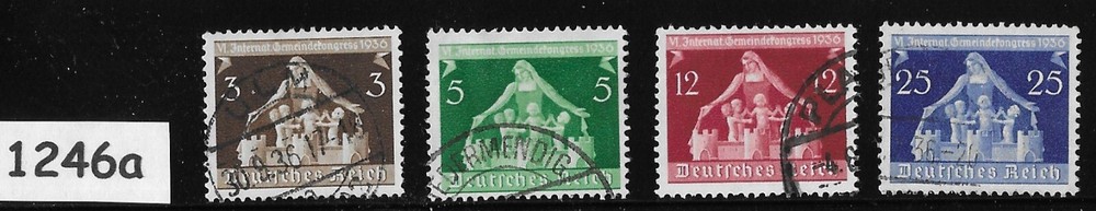 Stamp set 1936 473 – 476 Germany International Congress of German cities #1246a
