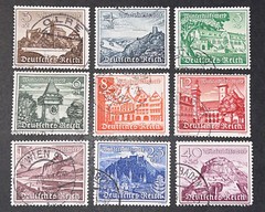 Travelstamps: 1939 Germany Stamps Scott #B160-B168, Castles & Fortresses Used