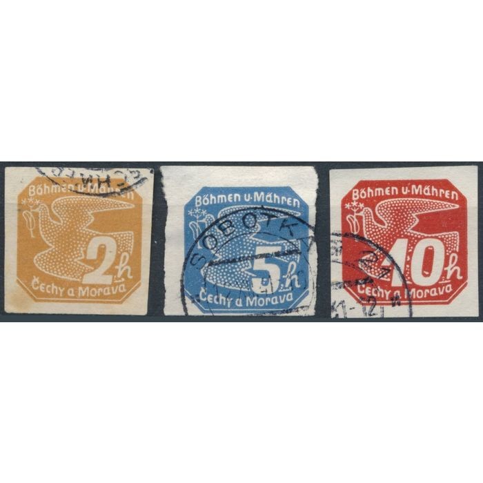Newspaper Stamp: 3 Values – Bohemia & Moravia 1939 – MiNr 42/3 & 46