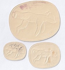 Germany Berlin vintage die cut gold foil labels (3)