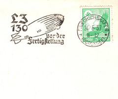 ZEPPELIN *LZ.130* PICTORIAL MACHINE Cancel Postcard 1937 Friedrichshafen KZ379