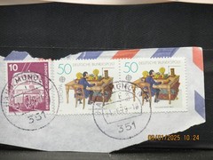The listing:(3)GERMANY Stamps 1-10pfg 1975 Street Car & 2-50 pfg 1979 EuropaCept