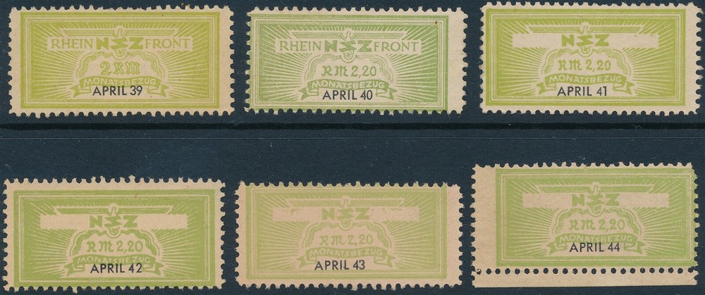 Stamp Germany Revenue WWII 3rd Reich NSZ National Newspaper Set April MNG