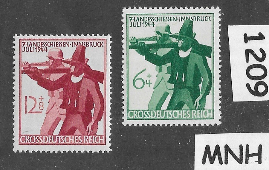 MNH Stamp set B278-279 Innsbruk Austria shooting Matches 1944 Germany #1209