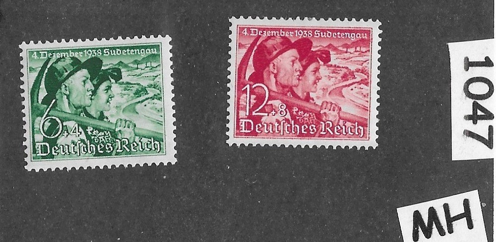 MH Stamp set Sc B132-133 / 1938 Germany Sudetenland annexed by Third Reich #1047