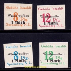 EBS Germany 1946 Private Locals Spremberg – Wideraufbau – Michel 19B-22B – MH*