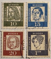 West Germany 1961 „Famous Germans“ 4 Used Values Quick & FREE SHIPPING!