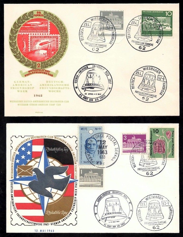 1962 & 1963 German – American Friendship week Stamp Club special event Covers