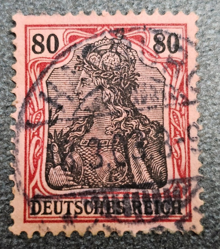 Stamp Germany Deutsches Reich Germania 80 Pfennig 1903 Mi. Nr. 77 [🇩🇪39669-3]