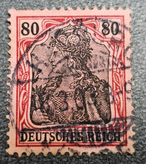 Stamp Germany Deutsches Reich Germania 80 Pfennig 1903 Mi. Nr. 77 [🇩🇪39669-3]