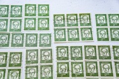 247- Gerhart Hauptmann 1960’s 2 Deutsche Mark Germany Used Postage Stamps Blocks