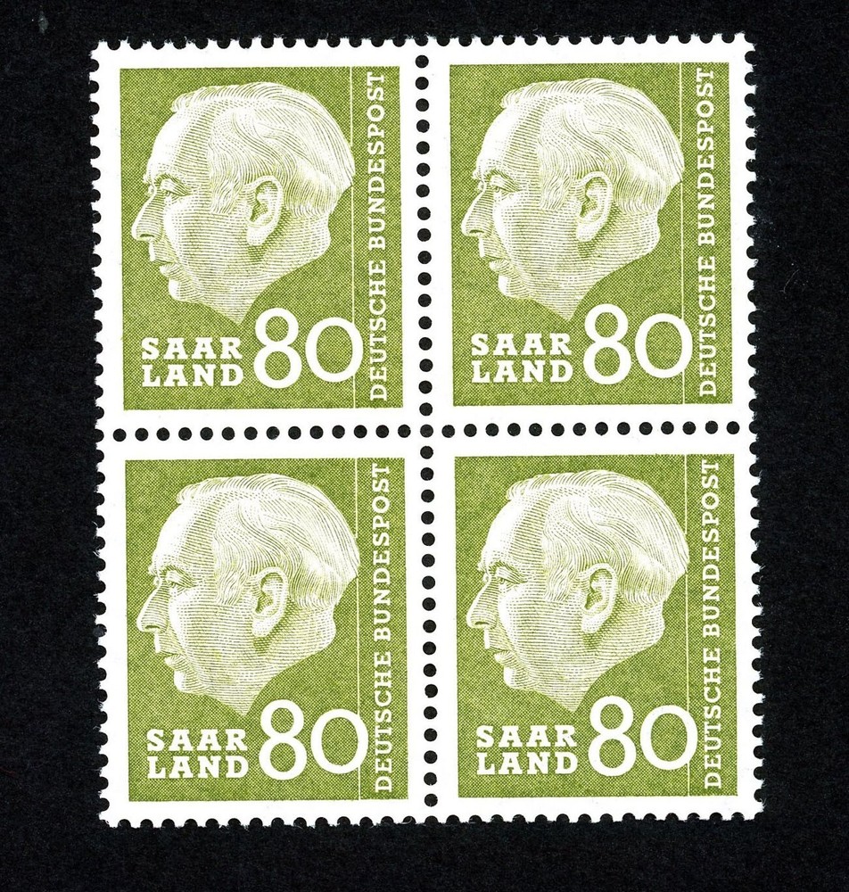 Stamps Saar, Scott # 279 Mint NH block of four