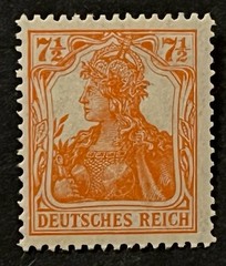 Travelstamps1916 Germany Deutsches Reich Mi. Nr. 99 Germania 7 1/2 Pf MNH OG