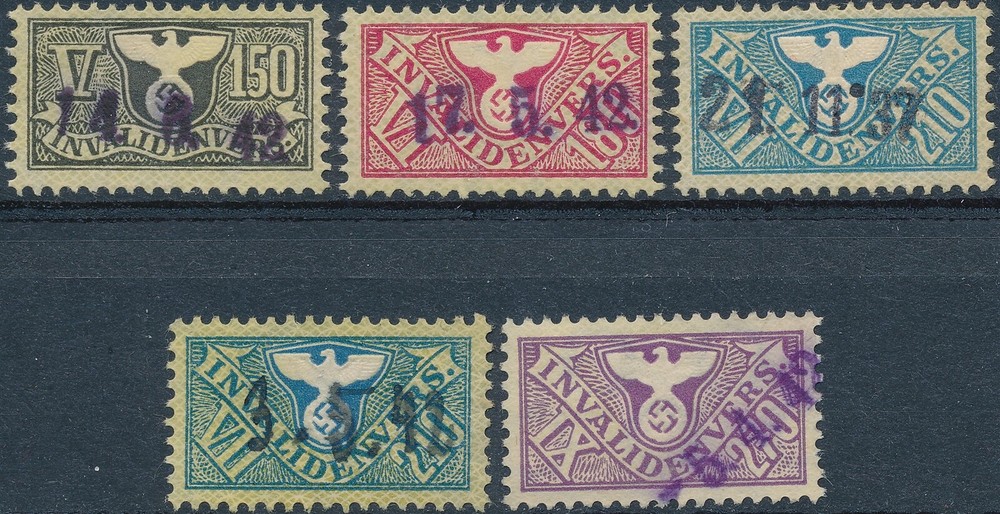 Authentic Lot Stamp Germany Revenue 1942 WWII Third Reich Vacation U 2