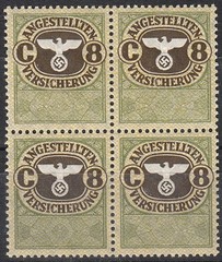 Stamp Germany Revenue Block WWII Fascism War Era Social Services Set MNH