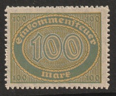 Germany 1920s 100m Tax Revenue MNH / Wmk Quadfoil – S45021