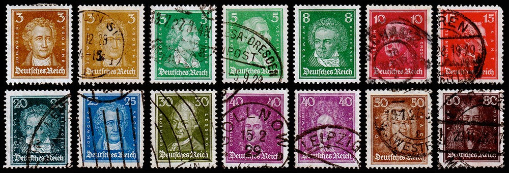 Germany Scott 351-362 (1926-27) Used/Mint H F-VF Complete Set, CV $19.15 C