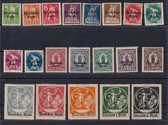 Germany 1920 Michel 119-138 Definitive issue. Surcharge. MH* (123,125-Used)