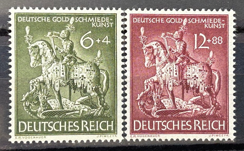 1943 German Stamps set Mi:DR 860/861 St George Knight MH* Mint /255