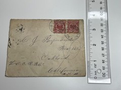 Antique 1890s Heligoland to Oakland CA California Reichspost 10 PF Envelope