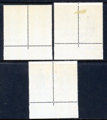 Stamps DDR, Scott # 740a, 742a and 744a Mint LH pairs, PRECANCELLED