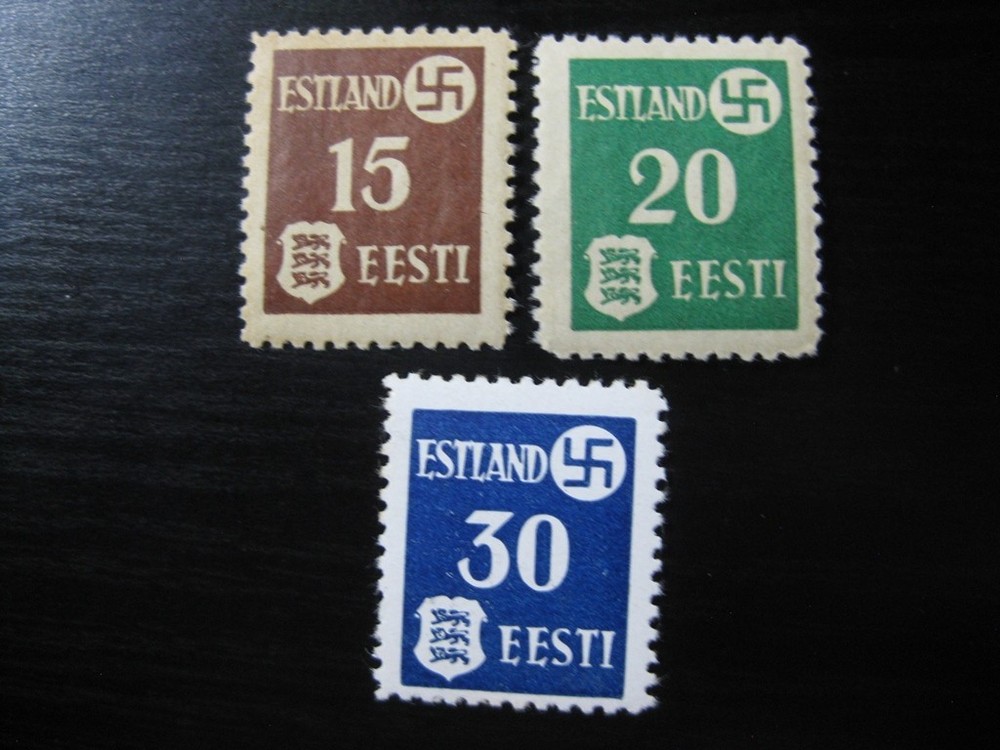 ESTONIA THIRD REICH WWII OCCUPATION Mi. #1-3 mint MNH stamp set! CV $60.00
