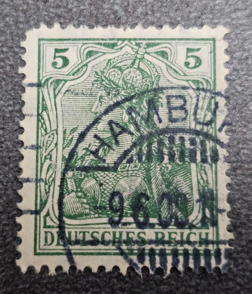 Stamp Germany Deutsches Reich Germania 5 Pfennig 1908 Mi. Nr. 85 [🇩🇪39674-5]