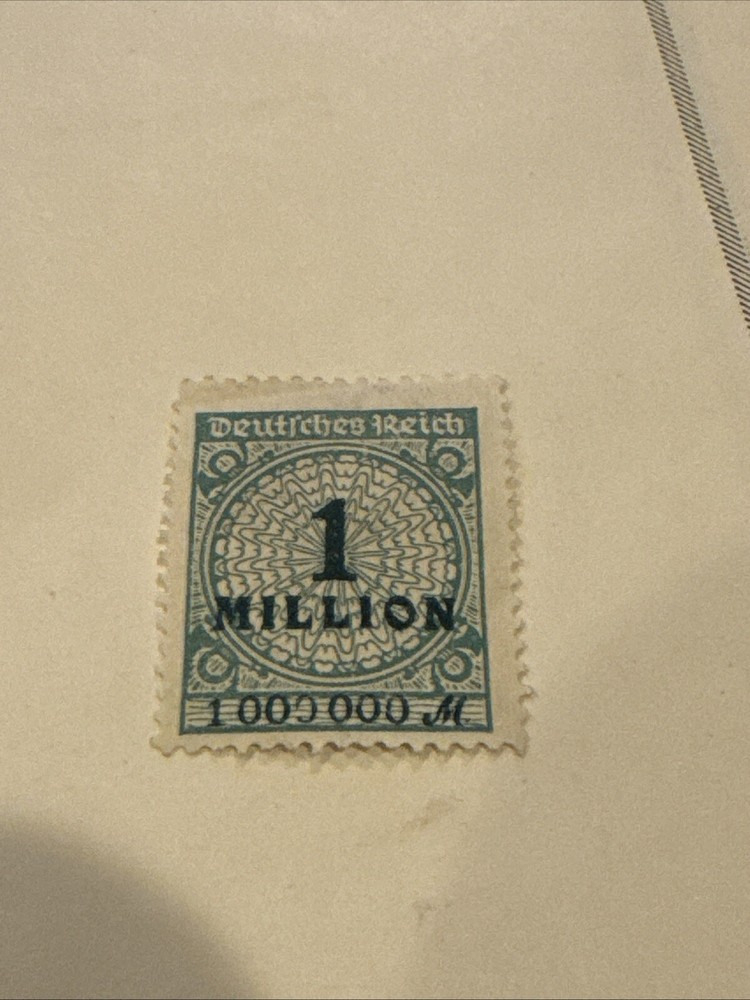 6763) One: 1923 One (1) Million Mark Postal Stamp Germany Deutsche Reich