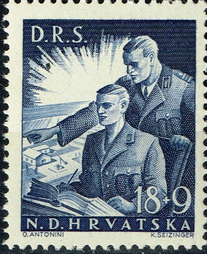 Croatia-Germany Axis WW2 Army Officers stamp 1944 MNH