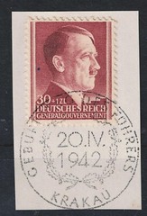 Germany WW2 Third Reich Krakau Swastika Postmark 1942 A-22