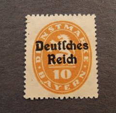 Germany, Scott#O53, Bavaria 1920 , 10 pf. Deutsches Reich Overprint Stamp, MNG
