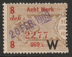Germany 1903 8m Revenue (W Ovpt) Used (Left Half) – S44902