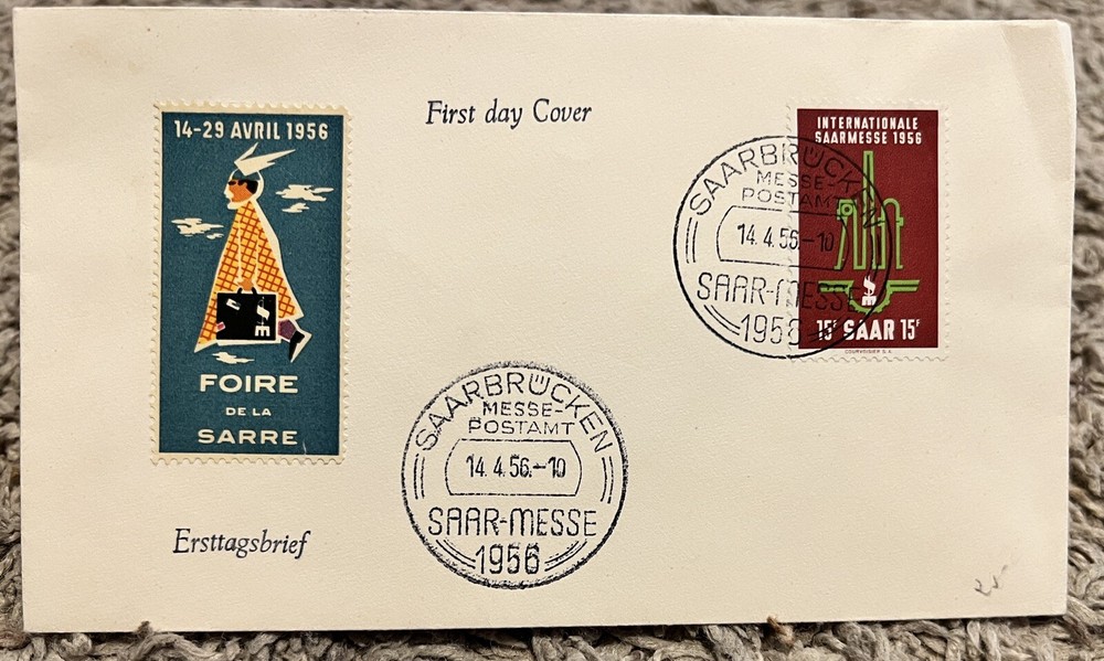 1956 SAAR-MESSE FIRST DAY COVER SAARBRUCKEN