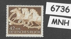 #6736 MNH stamp Sc B205 / 1942 Brown derby Horse race / Munich / Third Reich