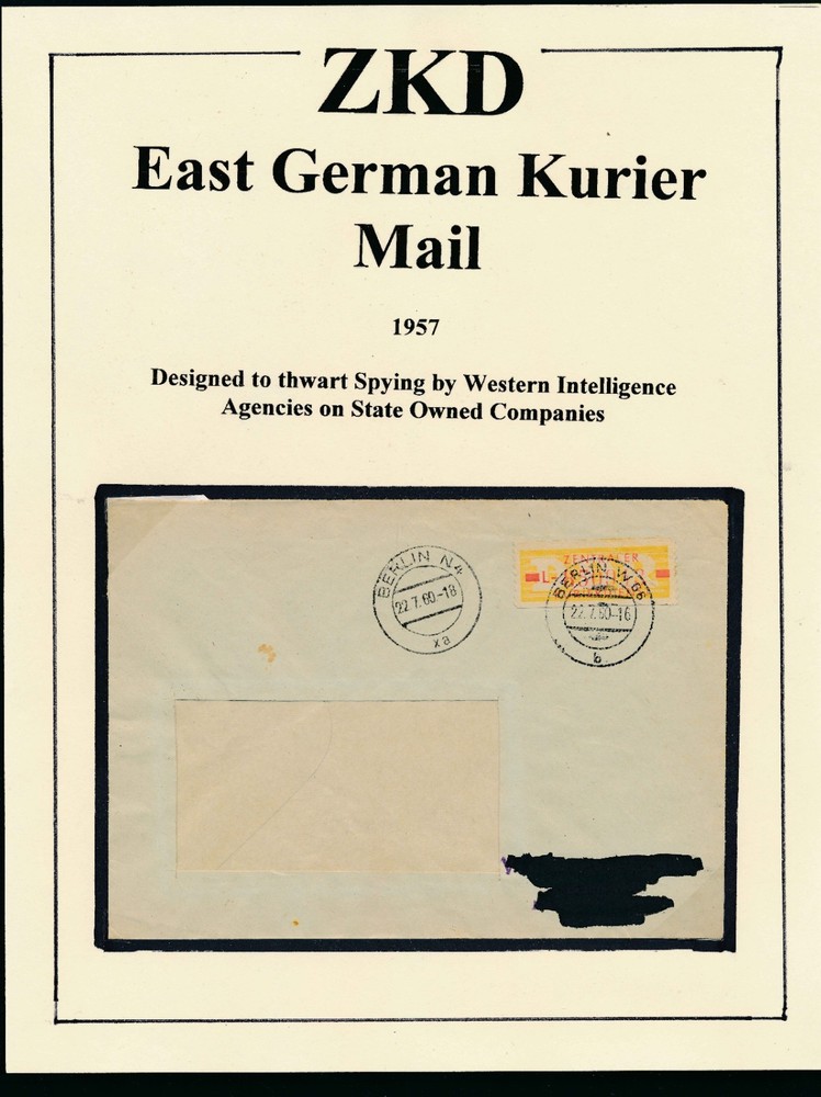 East Germany DDR 1960 ZKD Courier Cover Berlin Orange Label
