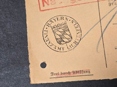 Post Ww2 German Bayern Post Free Nachgebühr Revenue Cover Berlin Tax Stamp 1952